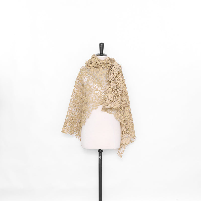 T25M12675 | Guipure Florale Lourde en Lin et Coton