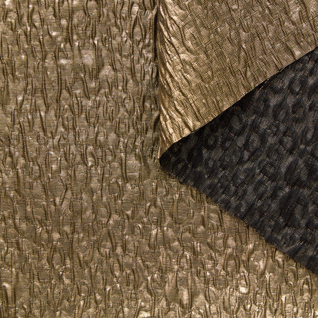 T25M12709 | Jacquard Cloqué Doré en Soie