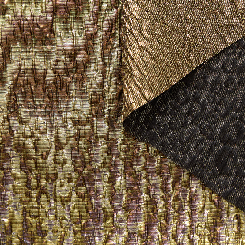 T25M12709 | Jacquard Cloqué Doré en Soie