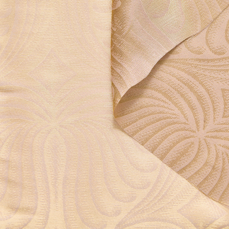T25M12711 | Jacquard Naturel Doré en Viscose et Soie - vue 1