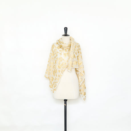  Floral Fil Coupé Jacquard on Silk Voile