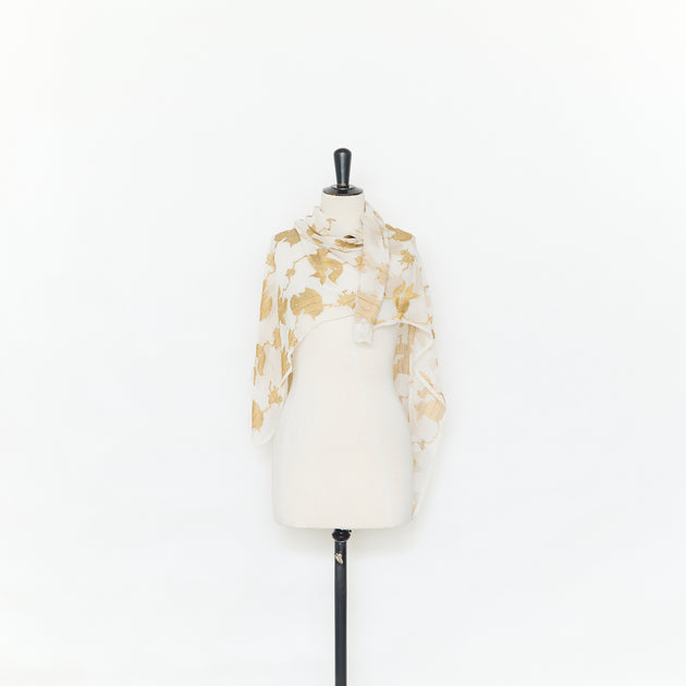 T25M12713 | Floral Jacquard on Silk & Viscose Voile