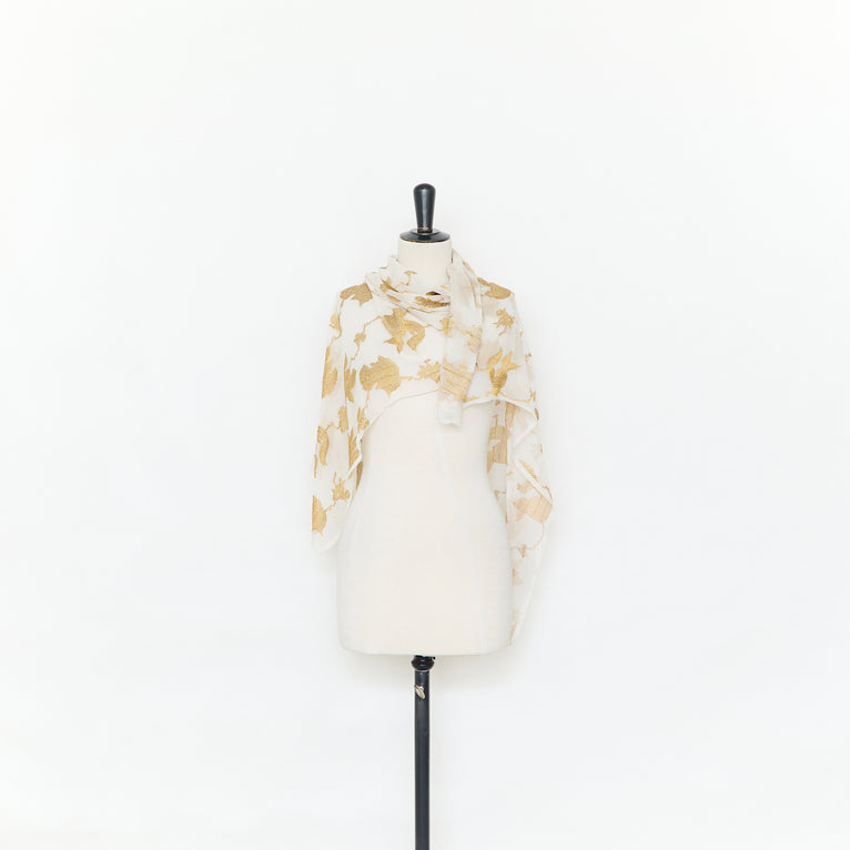 T25M12713 | Jacquard Floral sur Voile de Soie et Viscose - vue 2