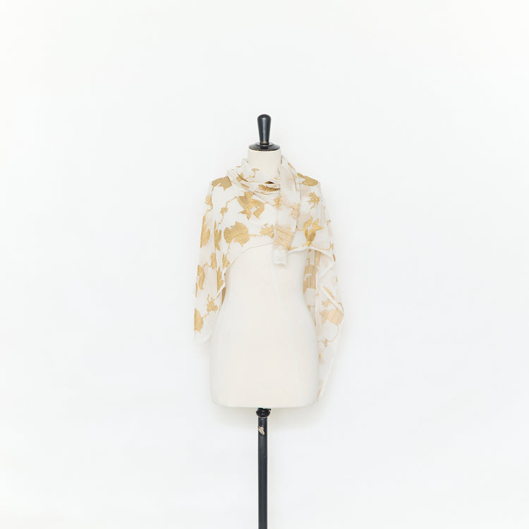 T25M12713 | Jacquard Floral sur Voile de Soie et Viscose - vue 2