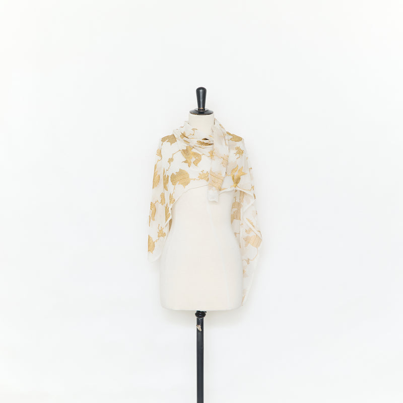 T25M12713 | Jacquard Floral sur Voile de Soie et Viscose