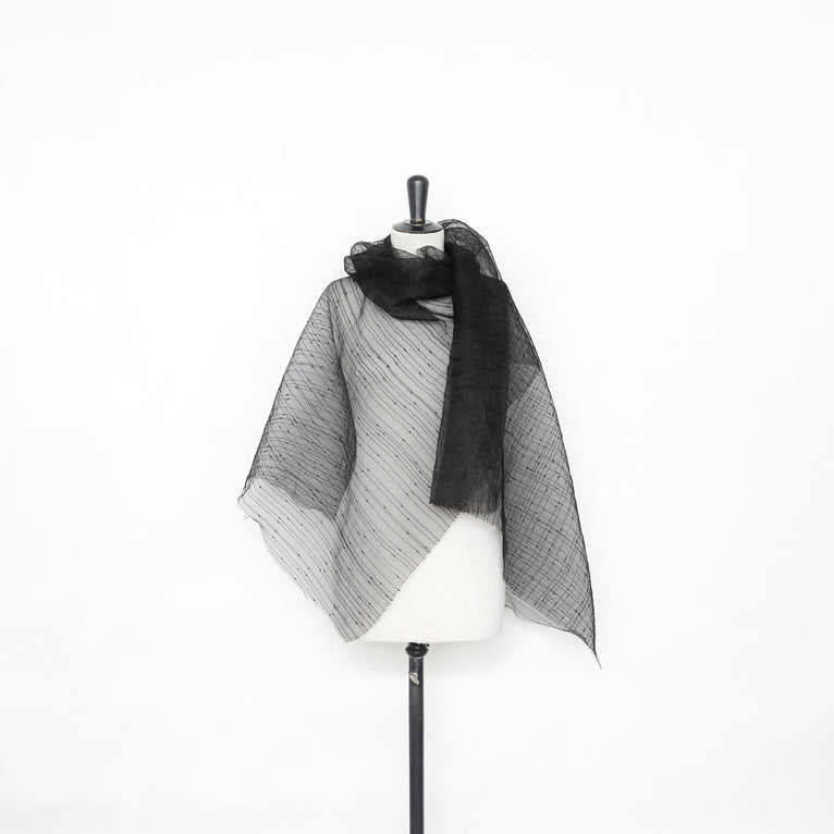 T25M12729 | Shiny Stripe on Silk Gauze - view 2