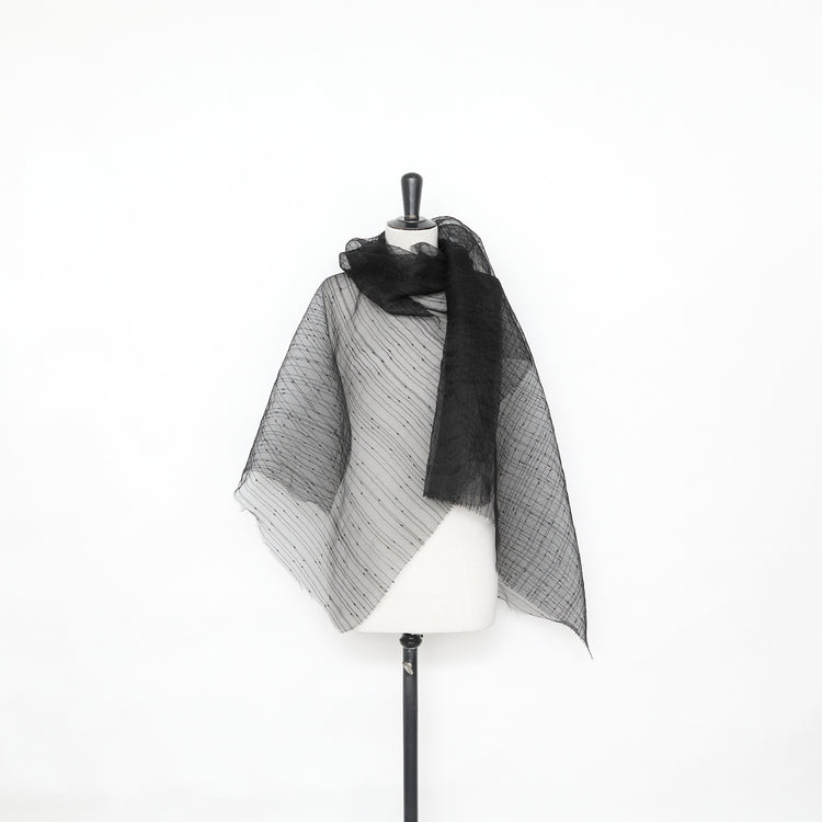 T25M12729 | Shiny Stripe on Silk Gauze - view 2