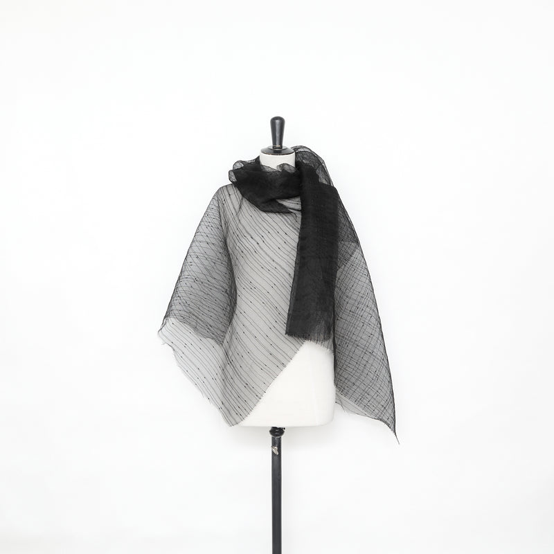 T25M12729 | Gaze de Soie à Rayures Brillantes