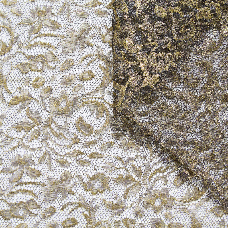T25M12731 | Dentelle Florale Dorée