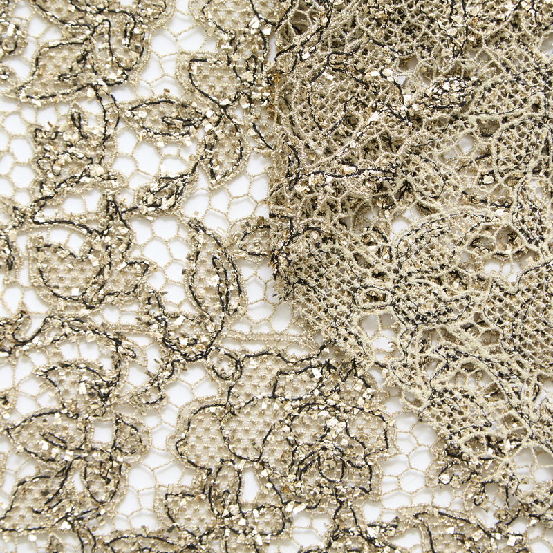 T25M12733 | Heavy Gold Floral Guipure