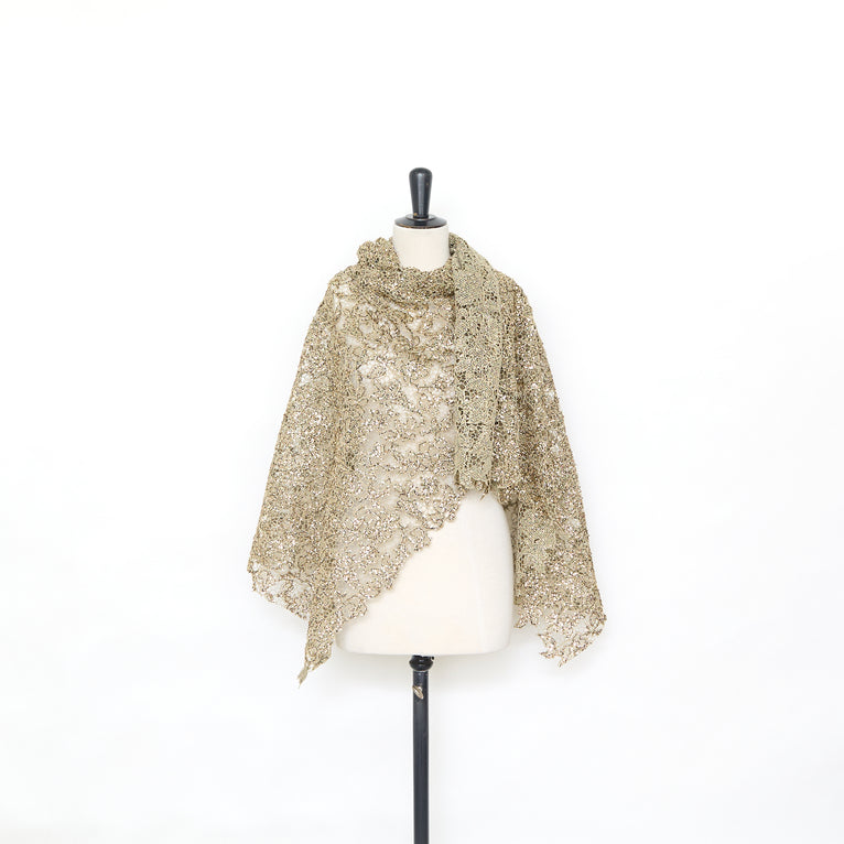 T25M12733 | Guipure Florale Lourde Dorée - vue 2