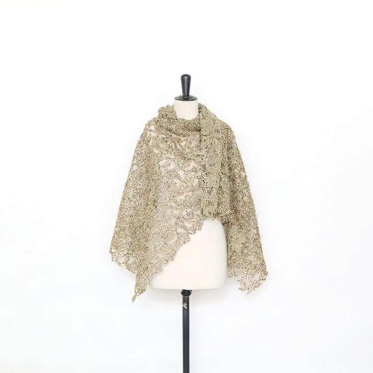 T25M12733 | Guipure Florale Lourde Dorée - vue 2