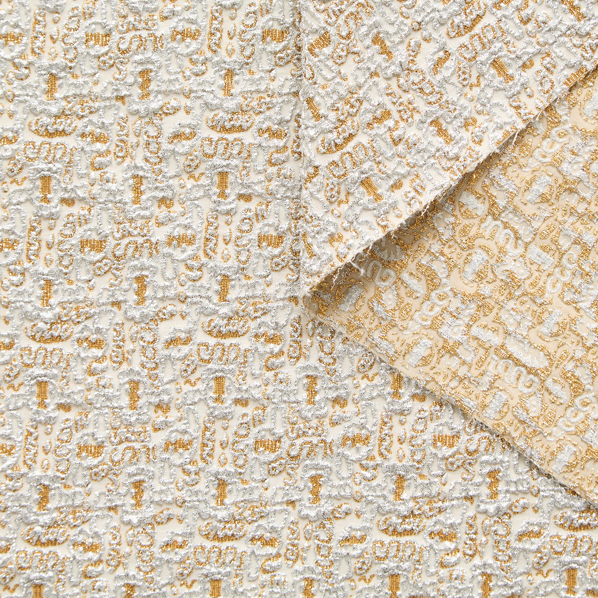 T25M12745 | Cloqué Lamé Bi-Stretch en Soie