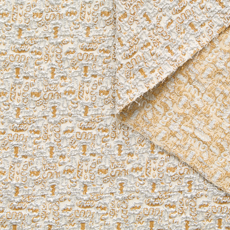 T25M12745 | Cloqué Lamé Bi-Stretch en Soie - vue 1