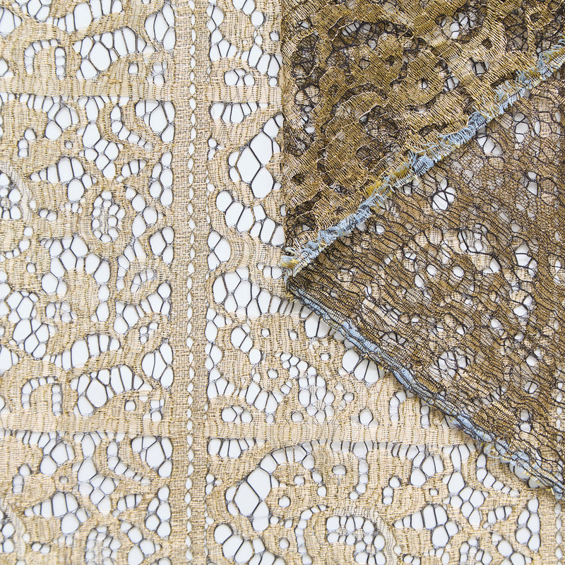 T25M12757 | Dentelle Florale Dorée
