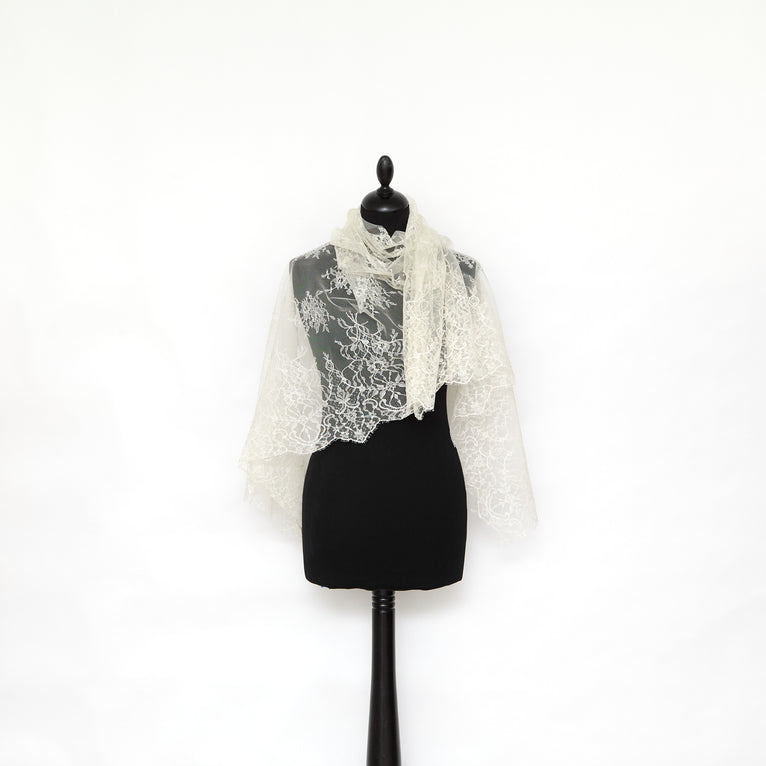 T25M13678 | Dentelle Florale en Viscose et Coton - vue 2