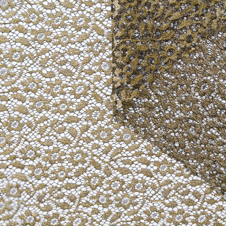 T25M13687 | Dentelle Florale Chantilly Dorée