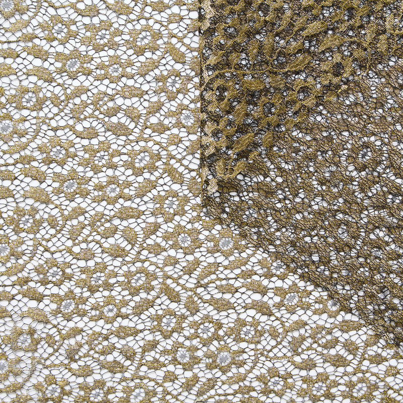 T25M13687 | Dentelle Florale Chantilly Dorée