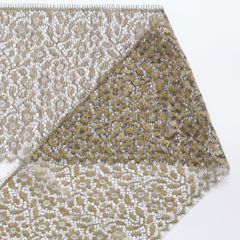 T25M13688 | Galon Floral Chantilly Doré 17 cm