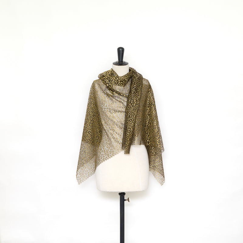 T25M13773 | Dentelle Florale Chantilly Dorée