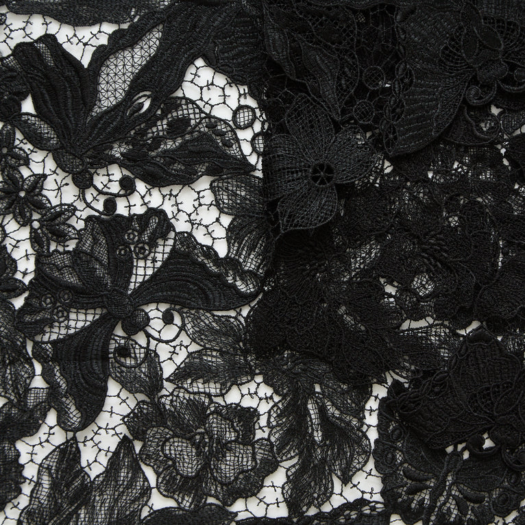 T25M13794 | Butterfly Floral Cotton Guipure - view 1