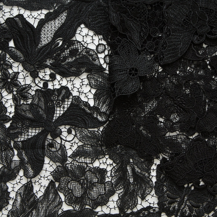 T25M13794 | Butterfly Floral Cotton Guipure - view 1