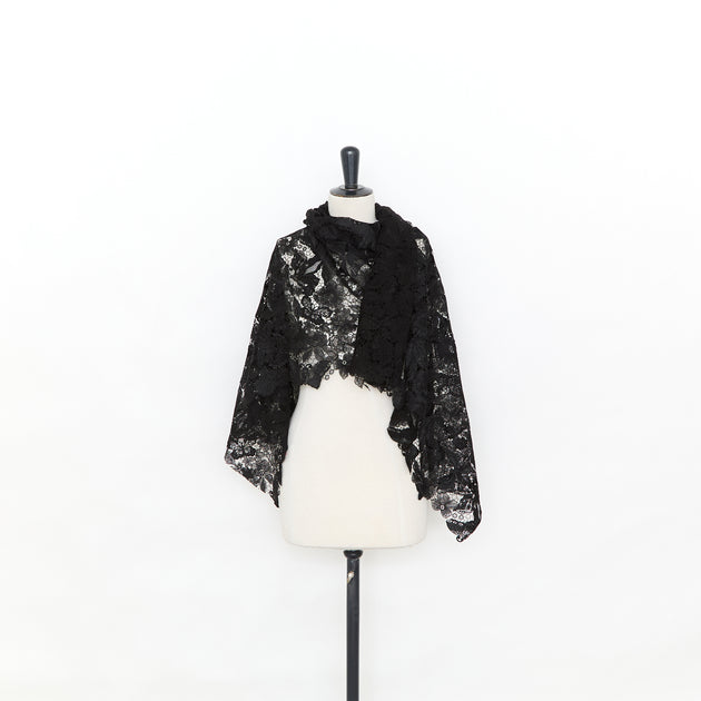 T25M13794 | Guipure Fleurie à Motif Papillon en Coton