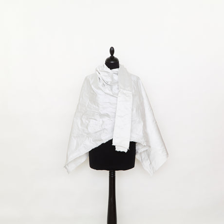  Satin Froissé Prêt à Teindre en Soie et Métal 