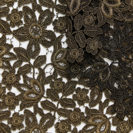 T25M13797 | Guipure Dorée Florale de Viscose 