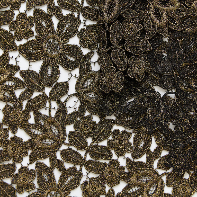 T25M13797 | Guipure Dorée Florale de Viscose  - vue 1