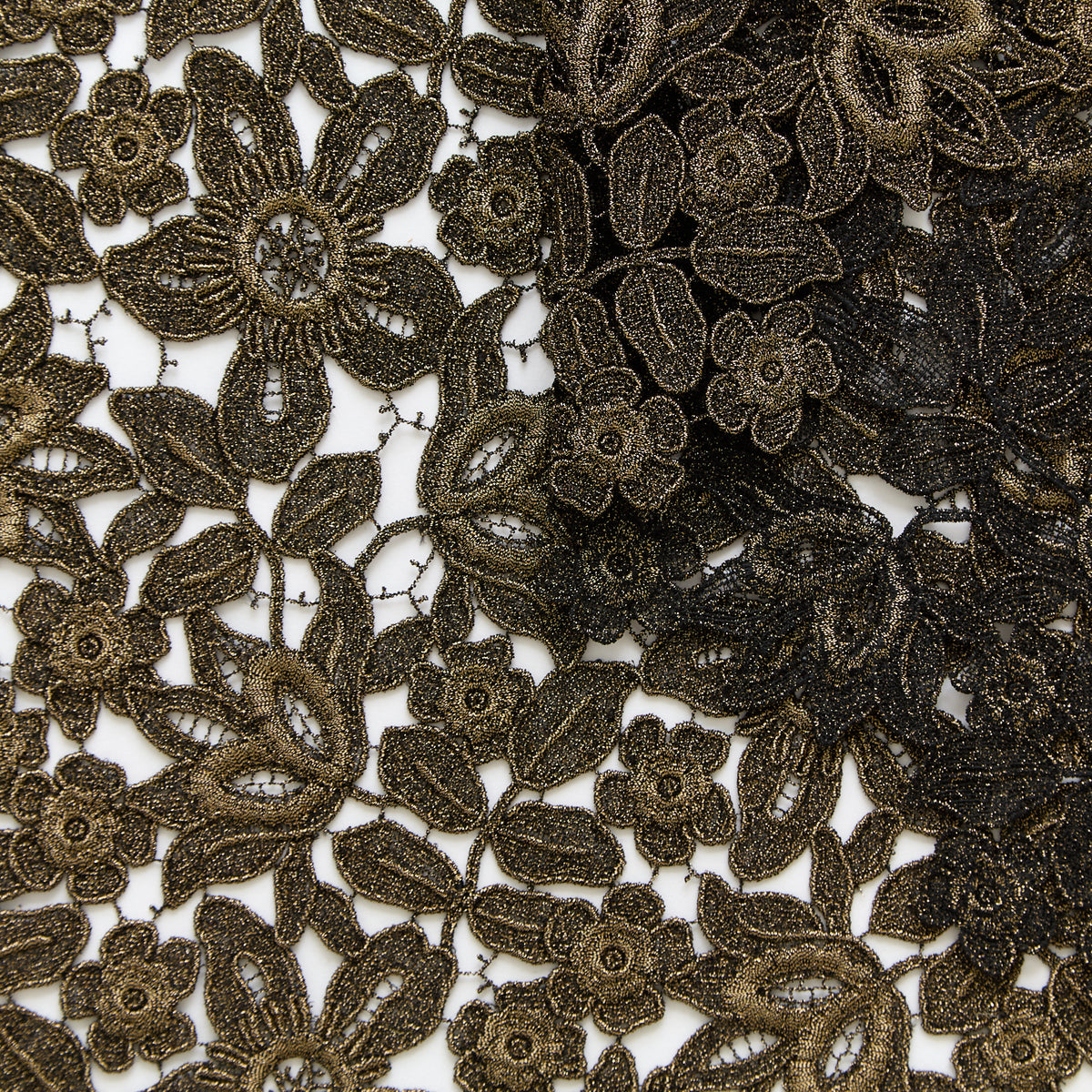 T25M13797 | Guipure Dorée Florale de Viscose 