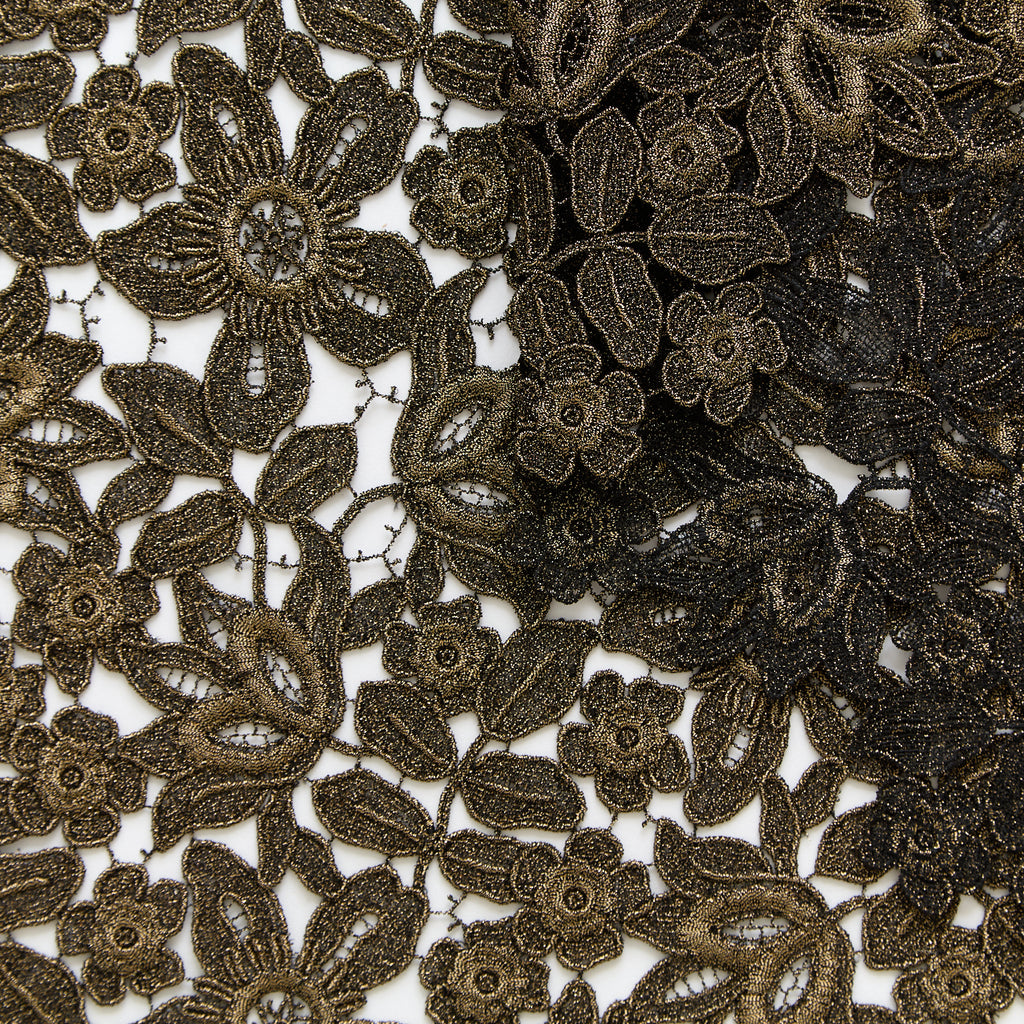T25M13797 | Guipure Dorée Florale de Viscose 