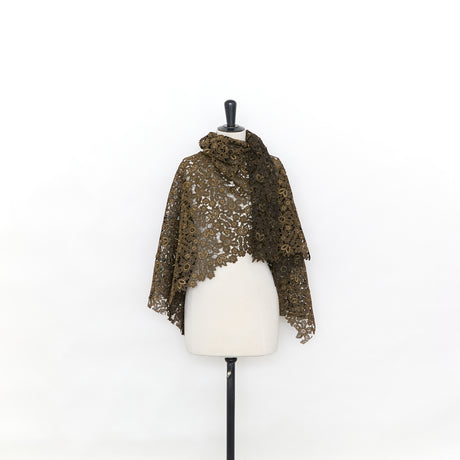  Guipure Dorée Florale de Viscose 