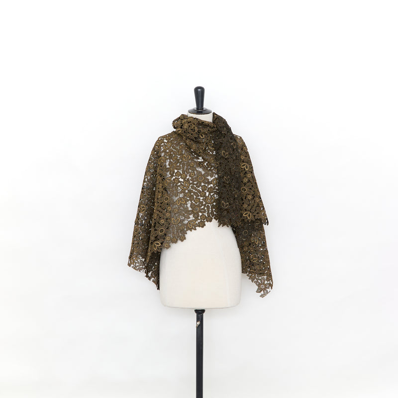 T25M13797 | Guipure Dorée Florale de Viscose 