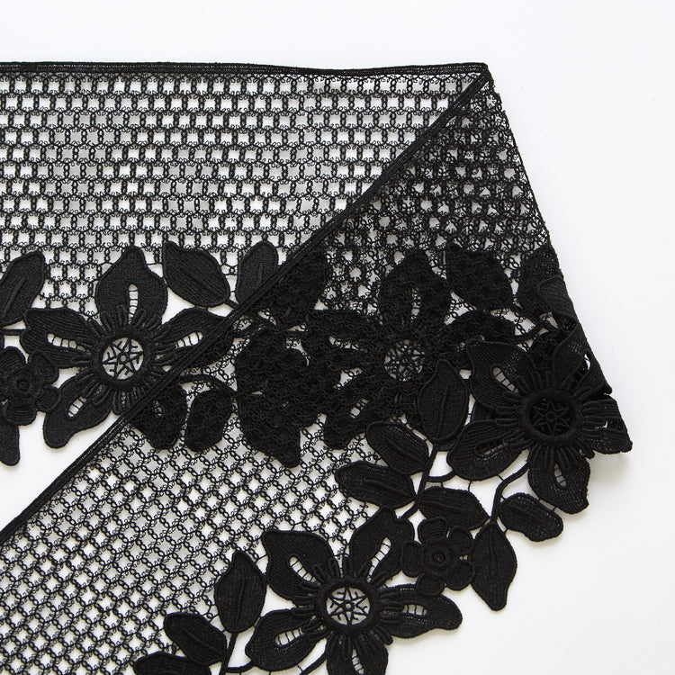 T25M13798 | Floral Cotton Guipure Galloon 10cm - view 1