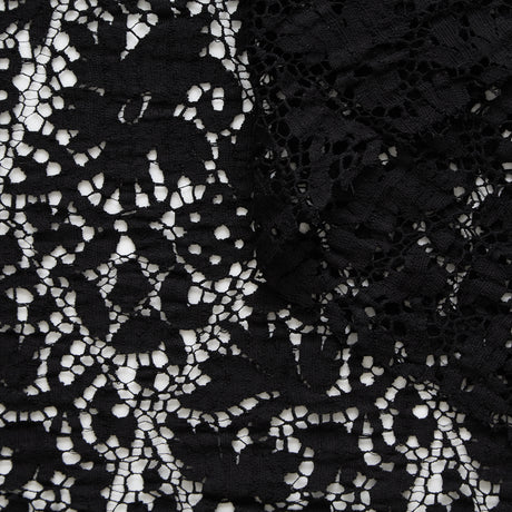 T25M13807 | Guipure de Coton à Motifs Floraux et Diamants