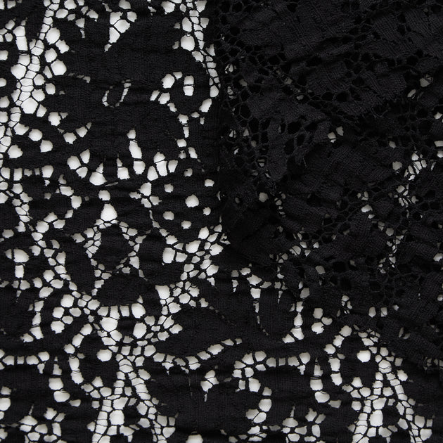 T25M13807 | Guipure de Coton à Motifs Floraux et Diamants