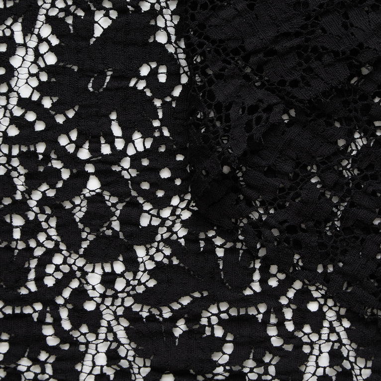 T25M13807 | Guipure de Coton à Motifs Floraux et Diamants - vue 1