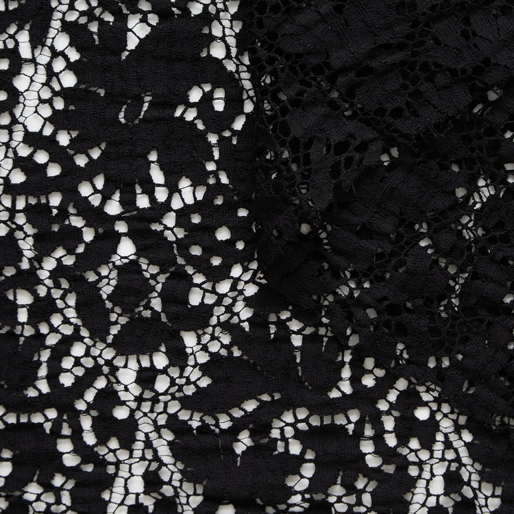 T25M13807 | Guipure de Coton à Motifs Floraux et Diamants - vue 1