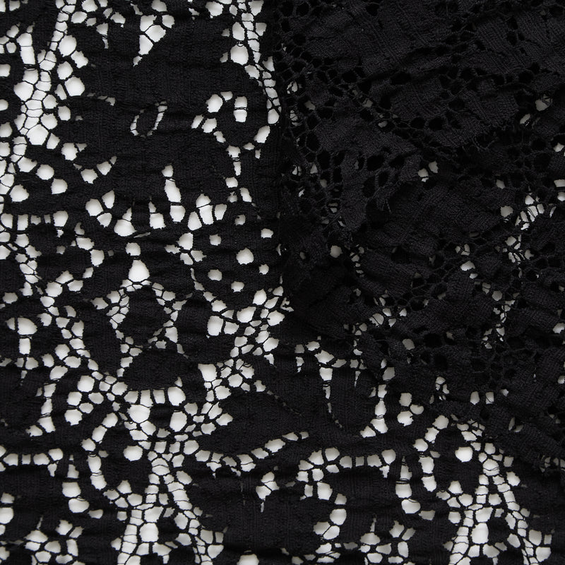 T25M13807 | Guipure de Coton à Motifs Floraux et Diamants