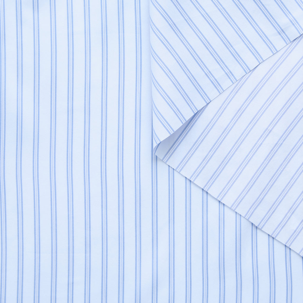 T25M14167 | Popeline à Rayures en Coton et Soie