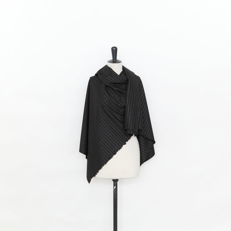 T25N13158 | Metallic Chalk Stripe Wool Suiting - view 2