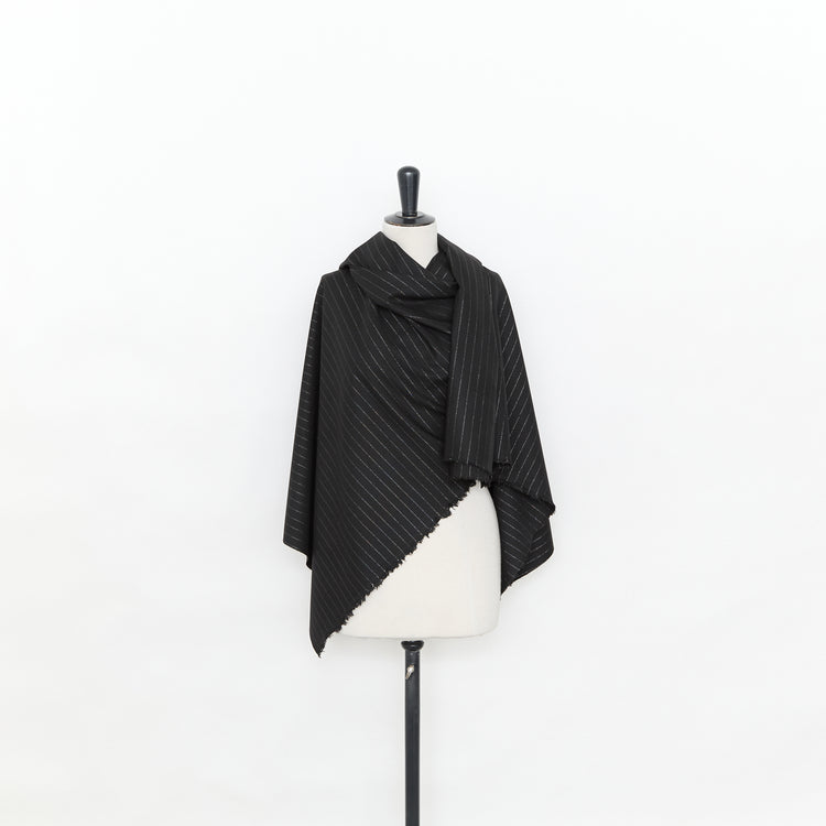 T25N13158 | Metallic Chalk Stripe Wool Suiting - view 2