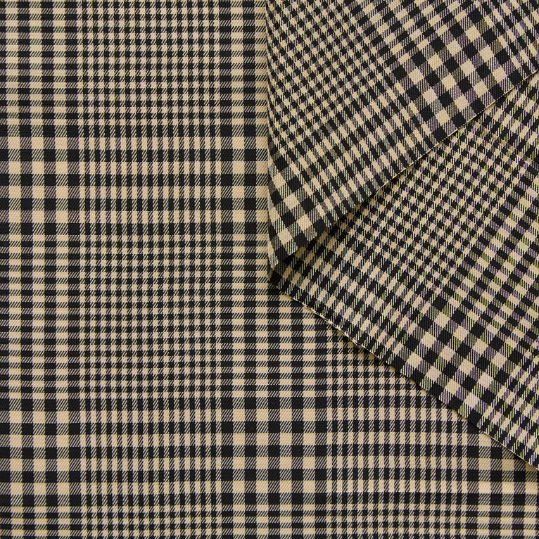 T25N13169 | Plaid Check Viscose &amp; Wool Suiting - view 1