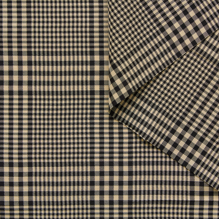 T25N13169 | Plaid Check Viscose &amp; Wool Suiting - view 1