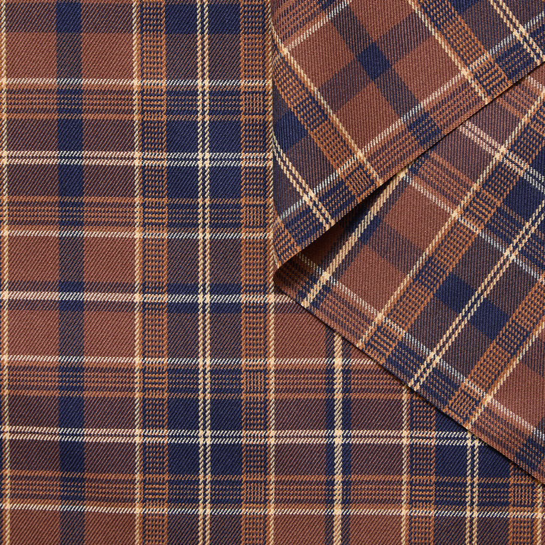 T25V13918 | Checked Wool &amp; Cotton Suiting - view 1