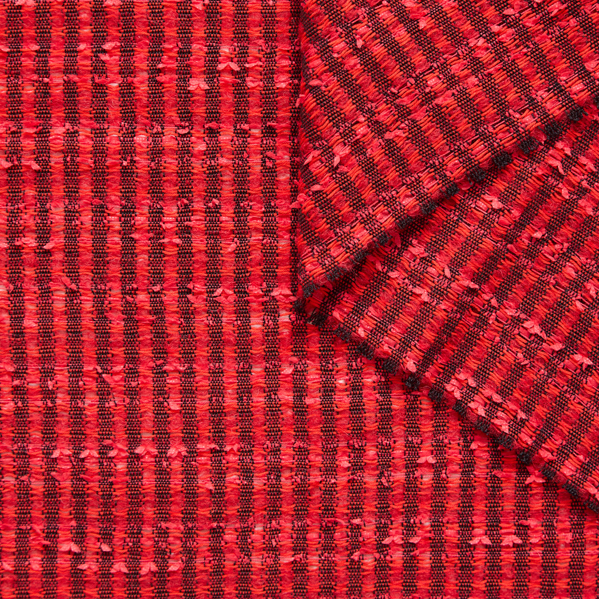 T25Z13893 | Tweed Bicolore Fluide à Rayures