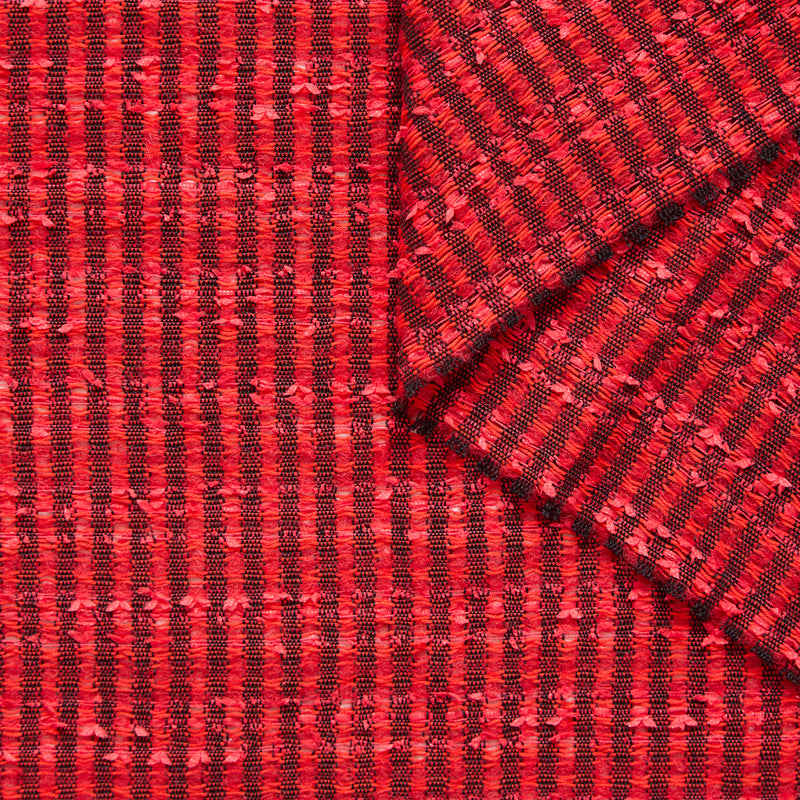 T25Z13893 | Tweed Bicolore Fluide à Rayures