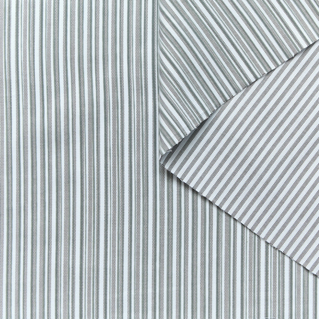 T26B16373 | Oxford de Coton à Rayures Floquées