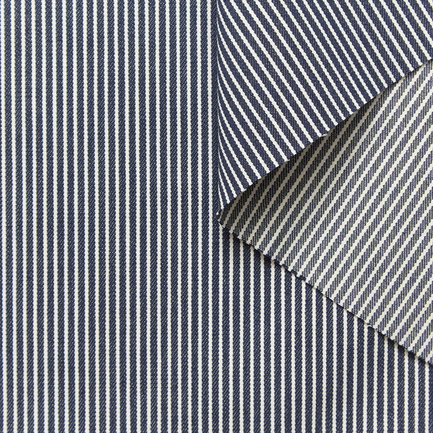 T26B16423 | Denim en Coton à Rayures Hickory GOTS